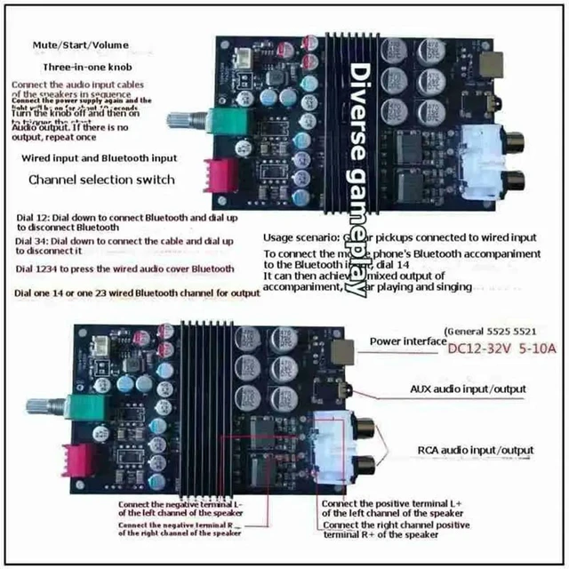 Alt view image 6 of 6 - TPA3221 12V-32V 120W+ 120W Double Channel Digital Power Amplifier Stereo Module With Integrated Preamplifier Tone Control
