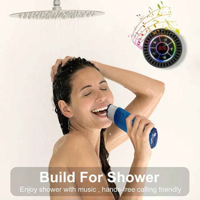 Alt view image 5 of 6 - Mini Speaker Bluetooth-Compatible with Suction Cup Stereo Speaker IPX7 Waterproof Built-in Mic for Bathroom Party Travel Outdoor