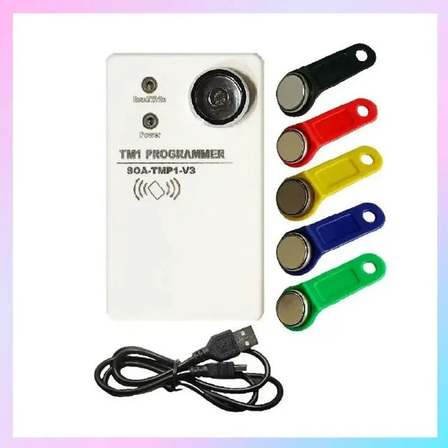 Alt view image 4 of 6 - TM1 RFID Copier Duplicator Handheld RW1990 TM1990 TM1990B Ibutton DS-1990A 125Khz EM4305 T5577 EM4100 TM Card Reader