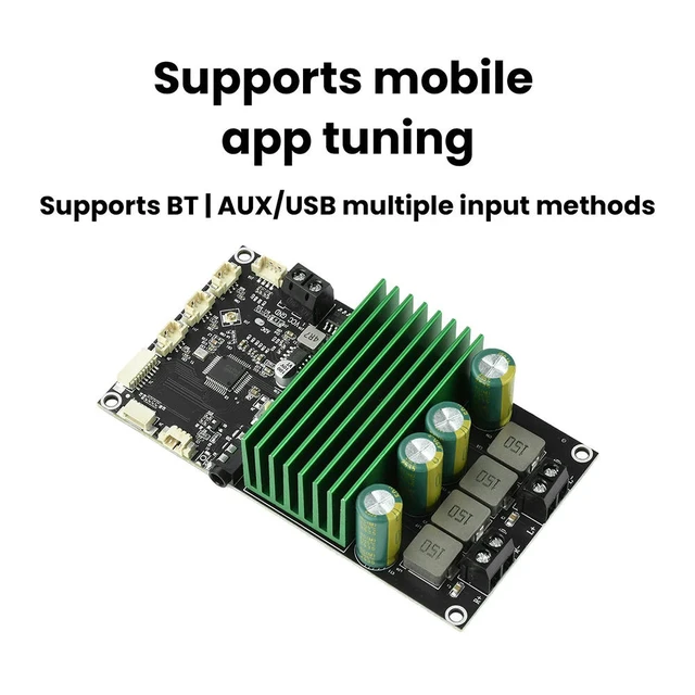Alt view image 5 of 6 - 2*150W BT Amplifier Board Bass Enhancement EQ Adjustment Audio Amplifier Module With APP Tuning For DIY Car Audio Upgrade Module