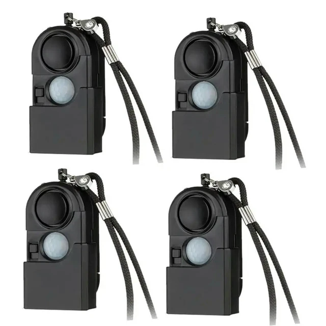 Alt view image 4 of 6 - 4Pcs Mini Motion Detector Alarm 120DB Siren SOS LED Light Security For Travel Home Kids Safe Personal Alarm