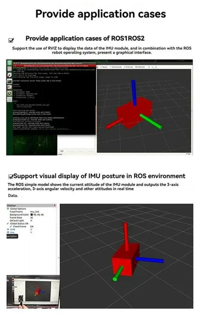 Alt view image 6 of 6 - High-Precision IMU Attitude Sensor Module 10-Axis Support For AHRS Attitude Calculation For ROS Robot