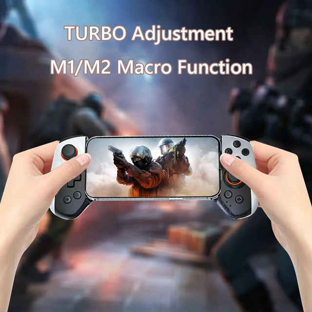 Alt view image 6 of 6 - Phone Controller Joystick Bluetooth-Compatible5.3 Turbo/Back Button/Vibration Macro Function for Android iOS Switch PC
