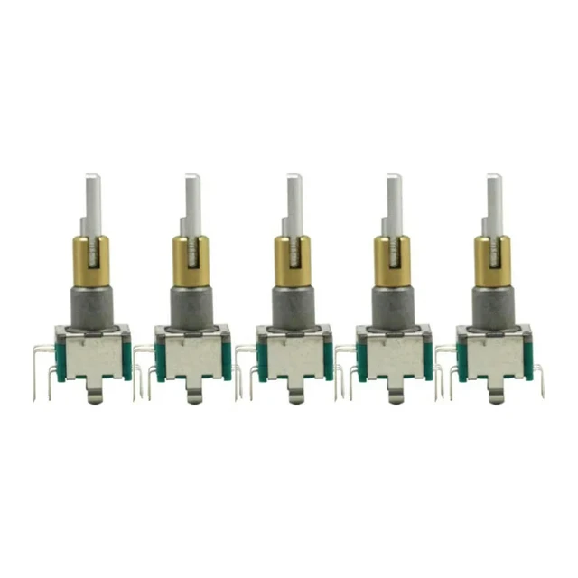 Alt view image 4 of 6 - 5PCS EC11EBB24C03 Dual Axis Encoder With Switch 30 Positioning Number 15 Pulse Point Handle 25Mm