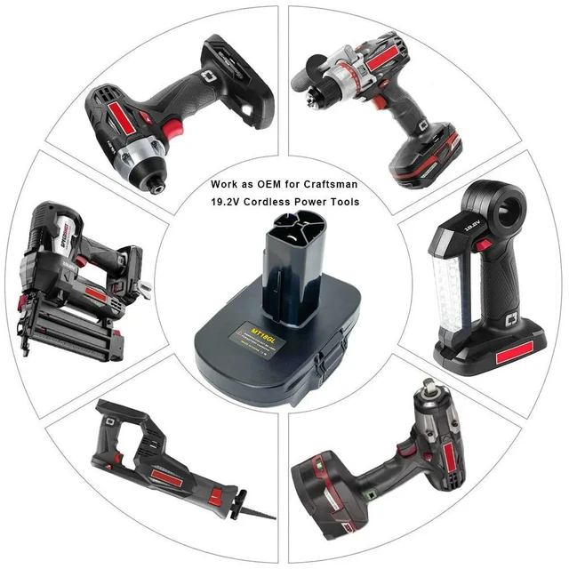 Alt view image 6 of 6 - For Makita 18V LXT Lithium Batteries MT18GL Adapter Compatible with For Craftsman 19.2V Ni-MH Lithium Power Tool