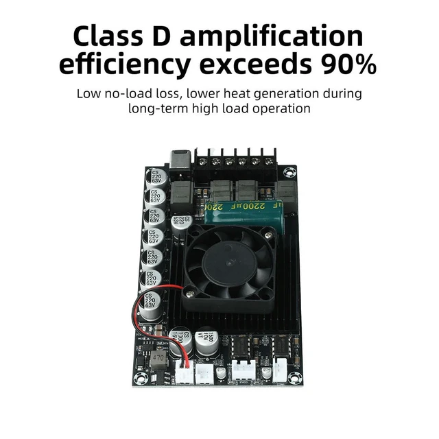 Alt view image 6 of 6 - TPA3255 600W High-Power Amplifier Board HIFI Digital Display Stereo Amplifier Module No Bluetooth DC 18-55V