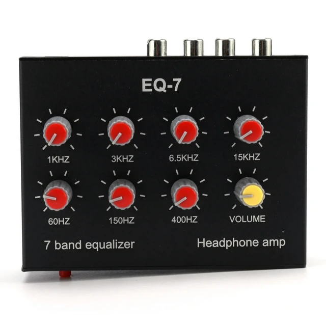 Alt view image 4 of 6 - 7 Band Sound Equalizer RCA Output Input Dual Channel Car Sound Equalizer 3.5mm Jack Aluminum Alloy for Mobile Phone Game Console