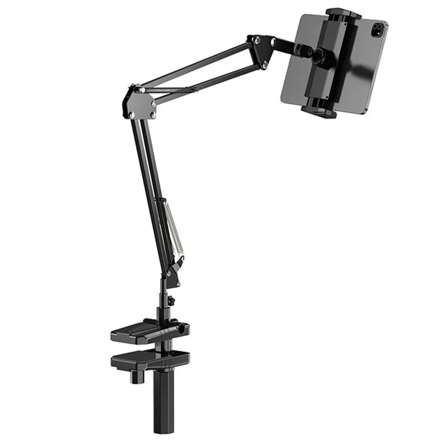 Alt view image 4 of 6 - Mobile Phone Stand Foldable Cell Phone Stand Flexible Arm Laying Down Lazy Bedside Phone Stand 360 Adjustable Fits for All Phone