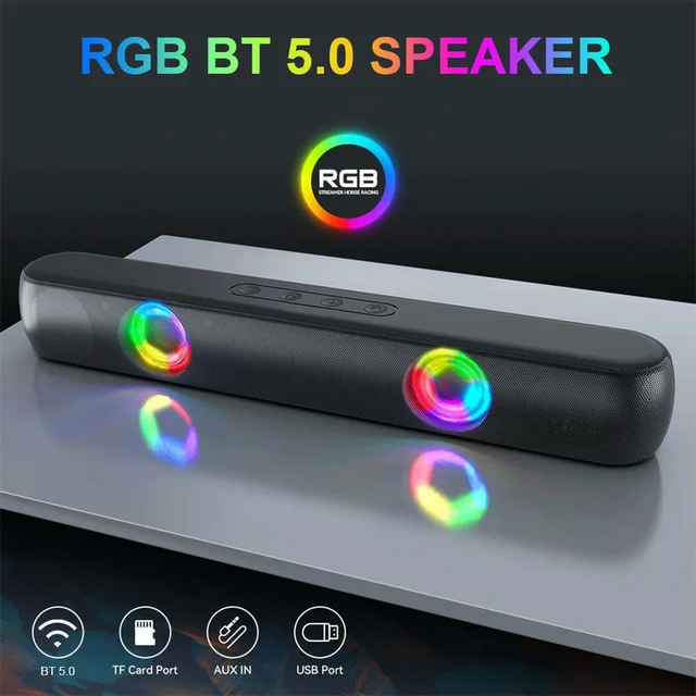 Alt view image 5 of 6 - BT5.0 Ultra Loud Speakers USB Charging Hi-Fi Gaming Speaker Soundbar Speaker for Outdoor Travel Picnic
