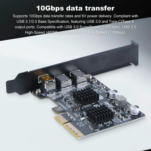 Alt view image 6 of 6 - Type-C Expansion Card ASM3142 Controller DP 4K Video Adapter Converter Dual USB-C Port Docking Station for Desktop
