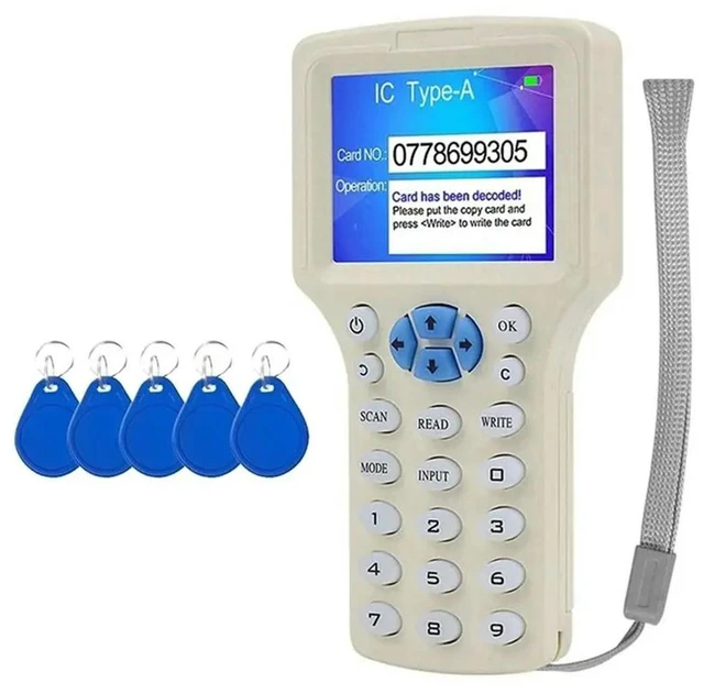Alt view image 4 of 6 - RFID Card Reader +5XCUID Keychain RFID Duplicator 125K 13.56Mhz IC/ID Key Writer RFID Programmer Key Replicator