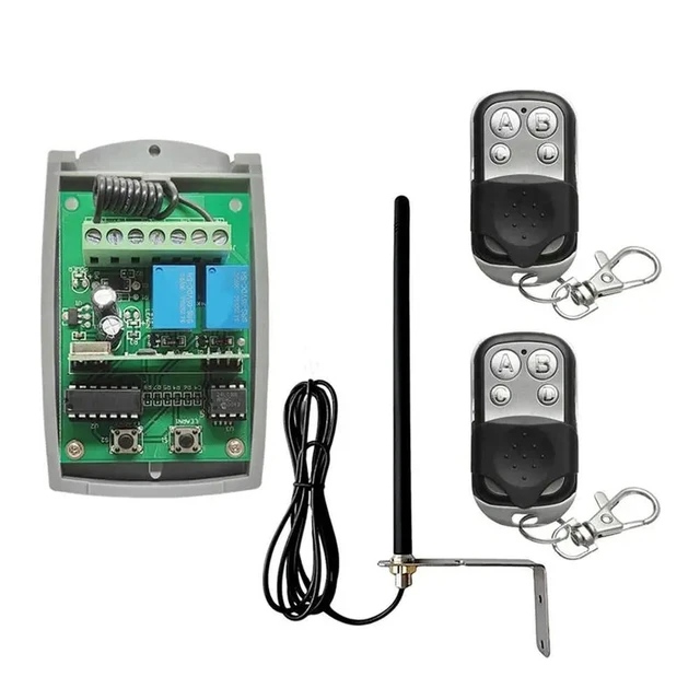 Alt view image 4 of 6 - Universal Garage Door Remote Control 2 Channel 433Mhz Remote Control, Receiver, Antenna Replacement 433Mhz Opener