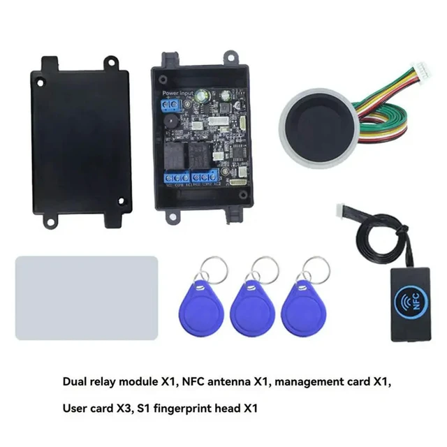 Alt view image 5 of 6 - Fingerprint Access Controller Electric Lock Control Relay Module Ic Card Induction Switch Bicycle Diy Unlock S1