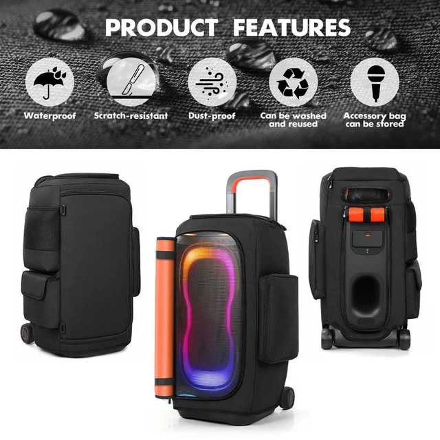 Alt view image 6 of 6 - Dual Pocket Speaker Cover for Party Speaker 330 Nylon Waterproof Dustproof Zipper Bag