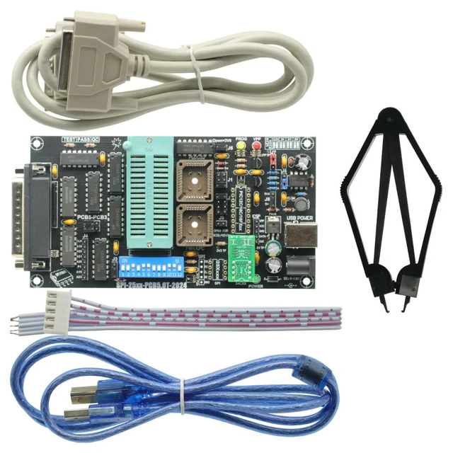 Alt view image 5 of 6 - SPI 25xx PCB5.0T-2021 Willem EPROM programmer, BIOS009 PIC,support 0.98d12,promotion clip PLCC32+SOIC 8 pin adapter