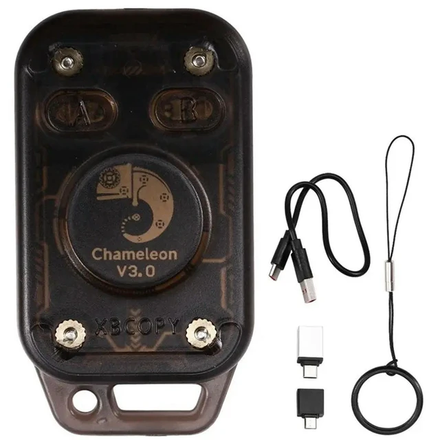 Alt view image 6 of 6 - 2X Chameleon V3.0 RFID Chip Reader Card Emulator ID IC 125K 13.56M Tag Copyer NFC Reader Writer+18XUID Keychain