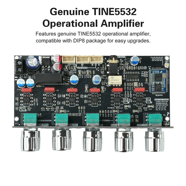 Alt view image 5 of 6 - ZK-PRO2 Power Amplifier Decoding Board Fever Pre Stage Tone Board 2.1 Channel Subwoofer With High Pass BT Decode QCC3034+ES9023