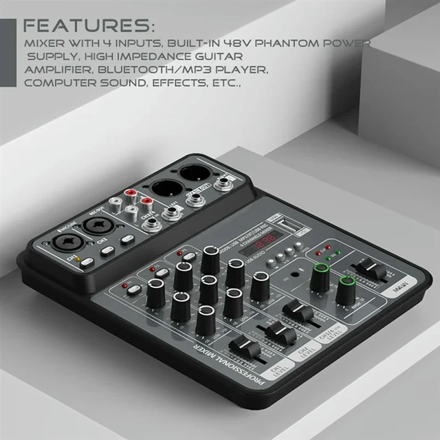 Alt view image 5 of 6 - 4-Way Audio Mixing Console USB Mixing Console Forprofessional Mixing Andrecording Ofaudio