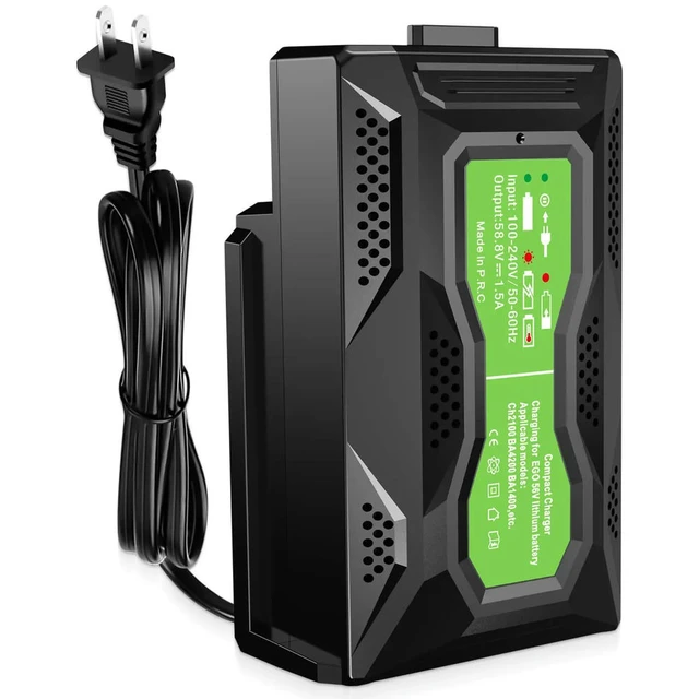 Alt view image 4 of 6 - Mini Charger Fast Charger Compatible with For EGO 56V Batteries Replacement for EGO 56V Chargers Models CH3200 CH5500