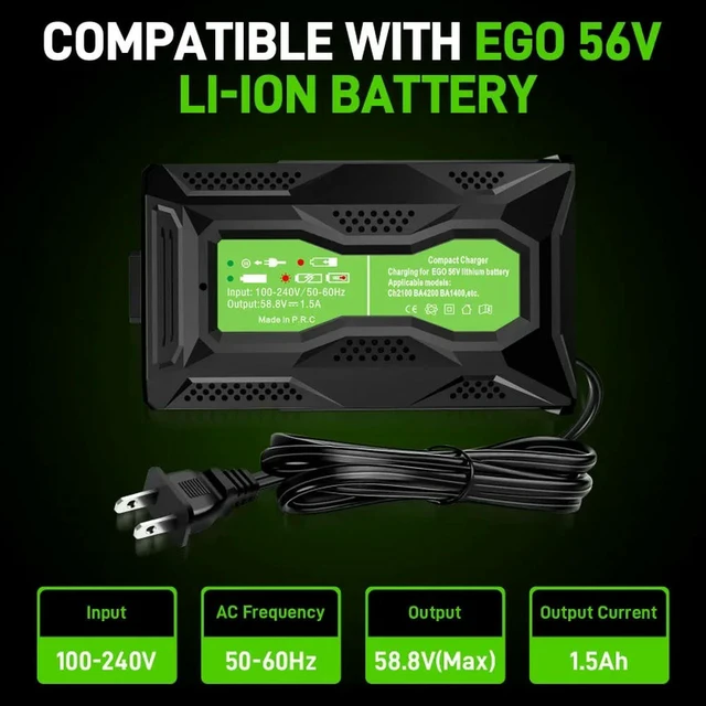 Alt view image 6 of 6 - Mini Charger Fast Charger Compatible with For EGO 56V Batteries Replacement for EGO 56V Chargers Models CH3200 CH5500