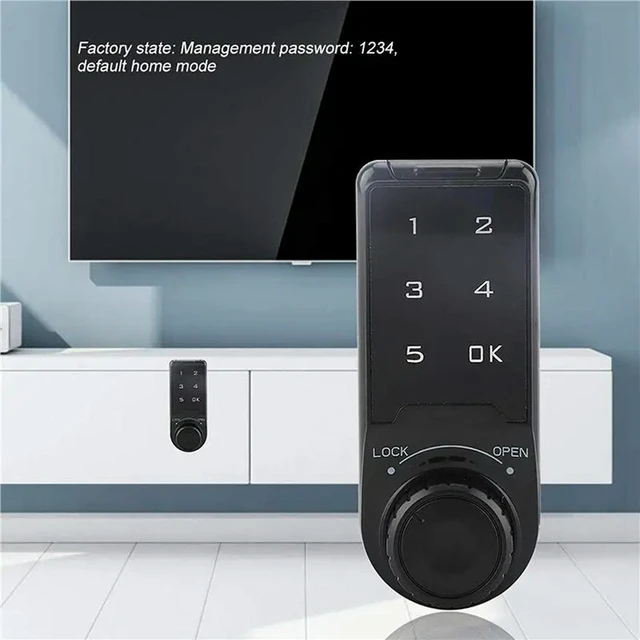 Alt view image 6 of 6 - 5X Door Access Digital Electronic Security Cabinet Coded Locker Contact Keypad Password Key Access Lock-A