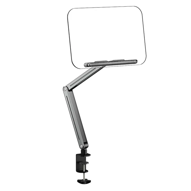 Alt view image 4 of 6 - Acrylic Book Stand with Elastic Page Clips Foldable Book Support 360° Rotating Collapsible Desktop Riser Stand for Home Office