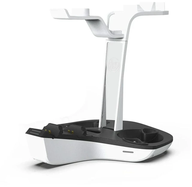 Alt view image 6 of 6 - Gamepad Charging Stand LED Indicator Light Game Controller Charger Station Helmet Earphones Bracket for PS VR2