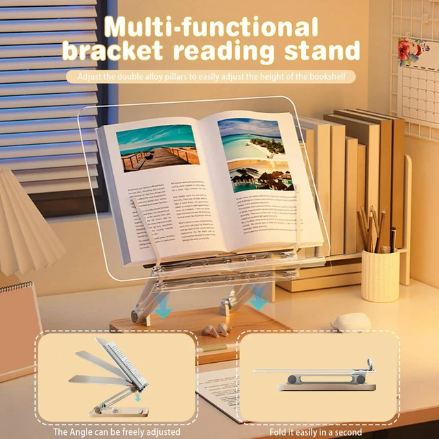 Alt view image 6 of 6 - Adjustable Book Holder Hands-Free Desktop Document Support Multi-Functional for Cookbook Recipe Magazines Tablets Laptops