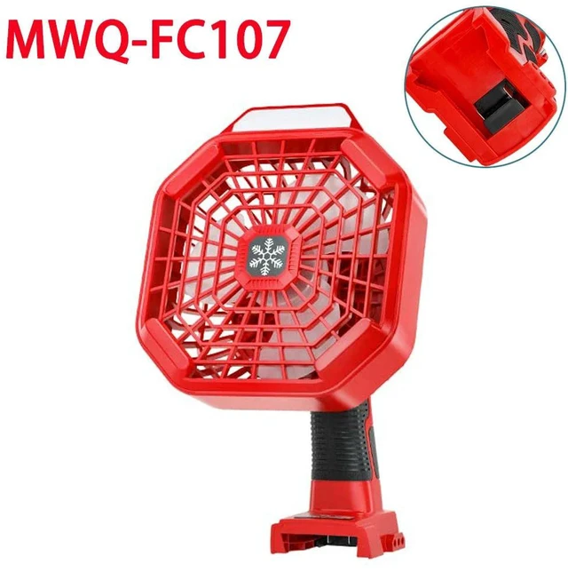 Alt view image 4 of 6 - For Milwaukee 18V Camping Fan Rechargeable Handheld Fan 3 Speeds, 3 Light Modes for Camping, Power Outage Sites