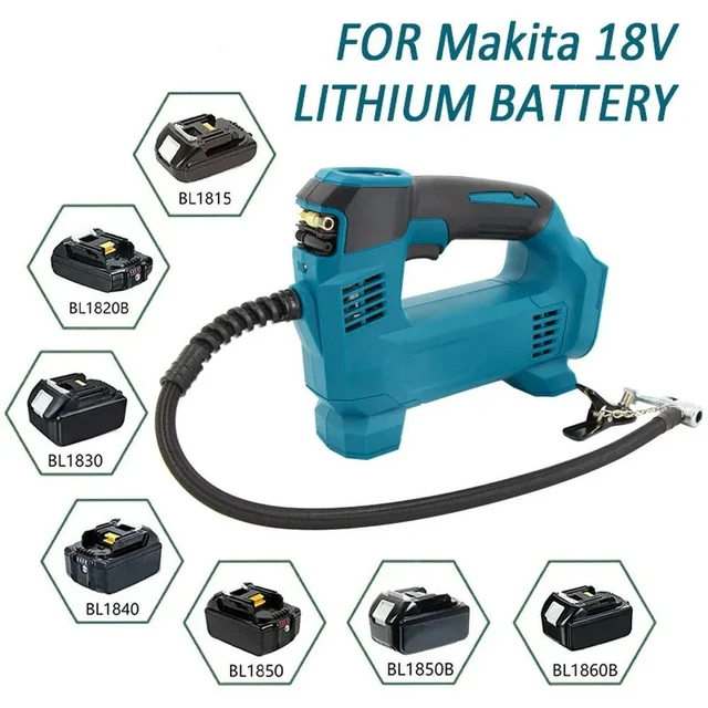 Alt view image 5 of 6 - Tyre Inflator Cordless Air Compressor with Digital Display for Makita 18V Lithium Batteries Handheld Air Pump for Cars