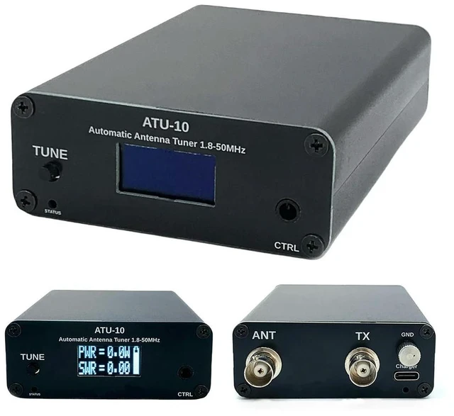 Alt view image 6 of 6 - ATU10 Automatic Antenna Tuner 1-15W Antenna Automatic Tuner 1.8-50MHz 0.91 Inch OLED Display