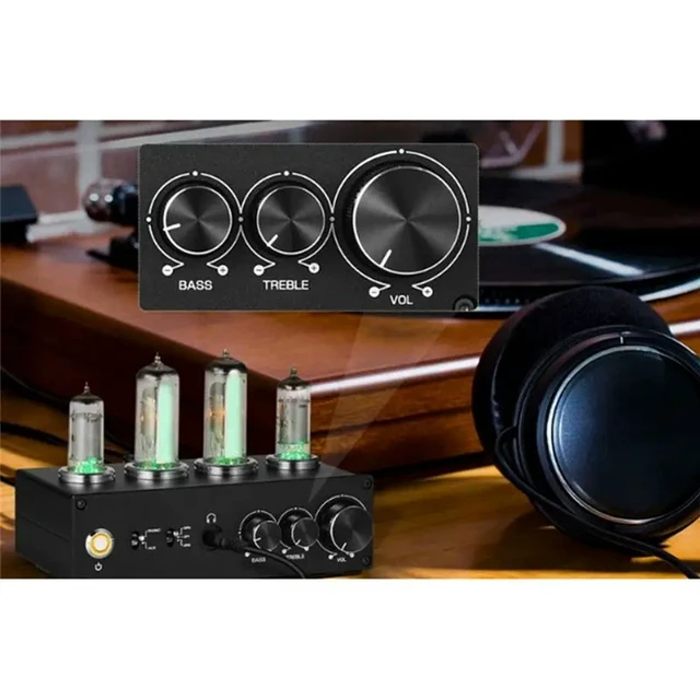 Alt view image 5 of 6 - T9 Mini 6E2 MM/MC Phono Stage Turntable Preamp Hifi Stereo Audio Vacuum Tube Preamplifier Dekstop Headphone Amp