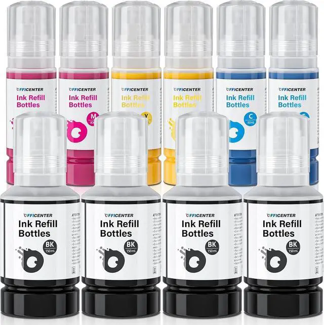 Alt view image 7 of 7 - OFFICENTER 10 Pack Ink Refill Bottles for ET-2760 ET-4760 ET-2750 ET-3760 ET-2850 ET-15000 ST-4000 ST-2000 ET-3710 ET-3850 ET-3750 ET-4850 ET-3830 ET-4750 Printer