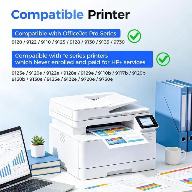 Alt view image 2 of 7 - 936e 936XL Ink Cartridges with Chip Combo 4-Pack High Yield Replacement for HP 936e 936 Ink Works with HP OfficeJet Pro 9125e 9135e 9110b 9128e 9130b 9122e 9120e Wide Format 9730e Printers Black Color