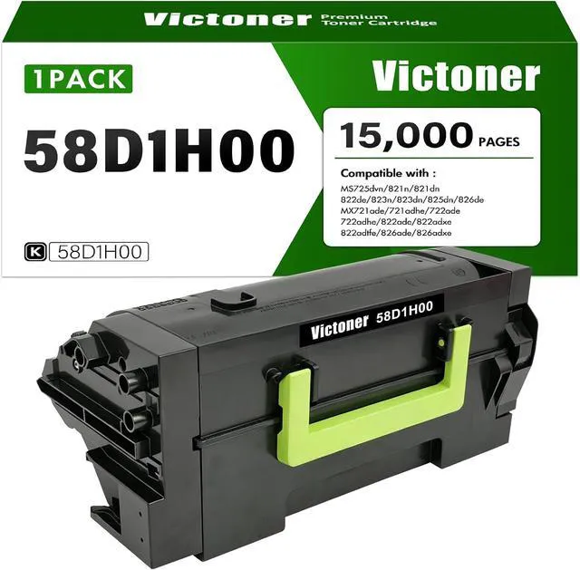 Alt view image 6 of 6 - VICTONER 58D1H00 Black Toner Cartridge 58D1000 High Yield MS821n MS823dn