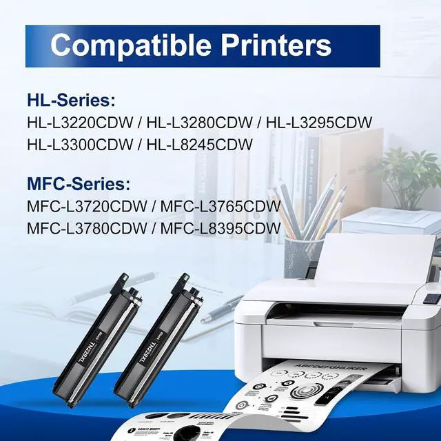 Alt view image 2 of 7 - TN229XL Black TN229XLBK MFC-L3780CDW Compatible for Brother TN229XL TN229