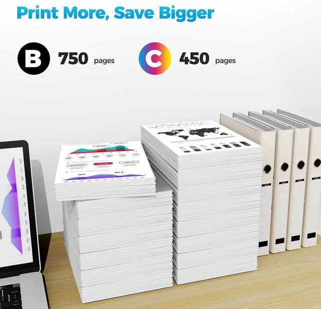 Alt view image 3 of 7 - 62XL 62 Black Ink Cartridges and Color Combo Pack for Envy 7640 5660 Compatible with HP 62xl 62 xl Ink hp62xl hp62 Printer ink Work for Envy 7645 5540 5740 5544 5545 5664 Office Jet 200 250 (2 Pack)
