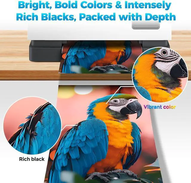 Alt view image 4 of 7 - 62XL 62 Black Ink Cartridges and Color Combo Pack for Envy 7640 5660 Compatible with HP 62xl 62 xl Ink hp62xl hp62 Printer ink Work for Envy 7645 5540 5740 5544 5545 5664 Office Jet 200 250 (2 Pack)