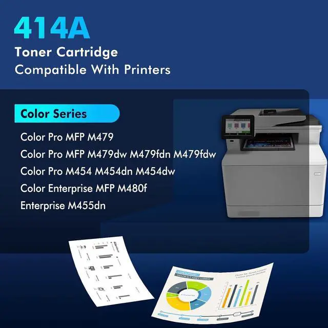 Alt view image 2 of 6 - 414A Toner Cartridges 4 Pack for HP MFP M479fdw (Black Cyan Yellow Magenta)