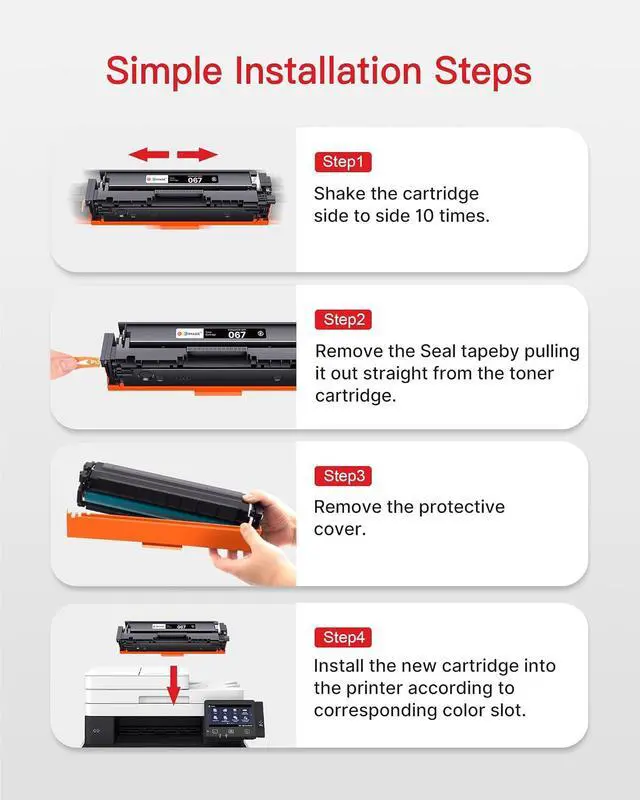 Alt view image 4 of 7 - GPC Image 067 Toner Cartridge Set Replacement for Canon 067 067H Toner Cartridge Set Cartridge 067 use for Canon Color ImageClass MF656Cdw LBP632Cdw MF654Cdw MF653Cdw LBP633Cdw MF650C Printer (4 Pack)