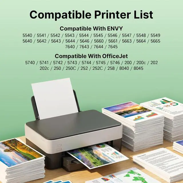 Alt view image 2 of 6 - TECKKIN 62 Ink Cartridge Replacement for HP Ink 62 HP 62 62XL Works with Envy 5540 5549 5640 5660 7640 7645 OfficeJet Mobile 250 200 OfficeJet 5740 5741 8040 Printer (2 Pack)