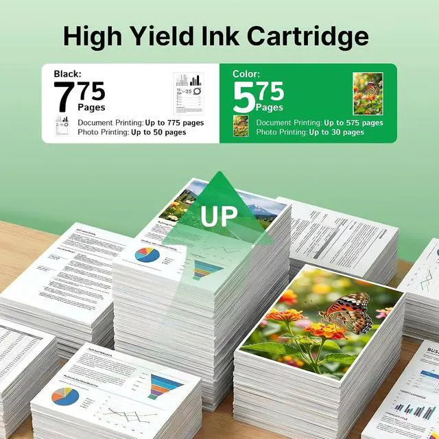 Alt view image 3 of 6 - TECKKIN 62 Ink Cartridge Replacement for HP Ink 62 HP 62 62XL Works with Envy 5540 5549 5640 5660 7640 7645 OfficeJet Mobile 250 200 OfficeJet 5740 5741 8040 Printer (2 Pack)