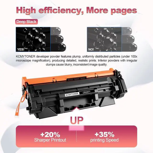 Alt view image 5 of 7 - 071 Compatible Toner Cartridge Replacement for Canon 071 Black Cartridge use for ImageCLASS LBP122dw LBP120 Mf272dw Mf275dw Series Printers(1200 Pages,with Chip)