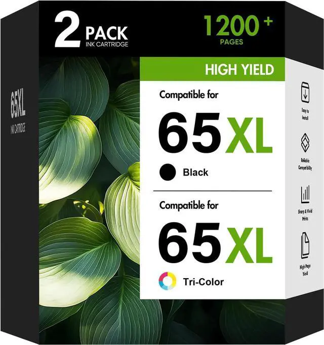 Main image of 65XL 65 Black and Color Combo Pack Ink Cartridges DeskJet 3755 Envy 5055
