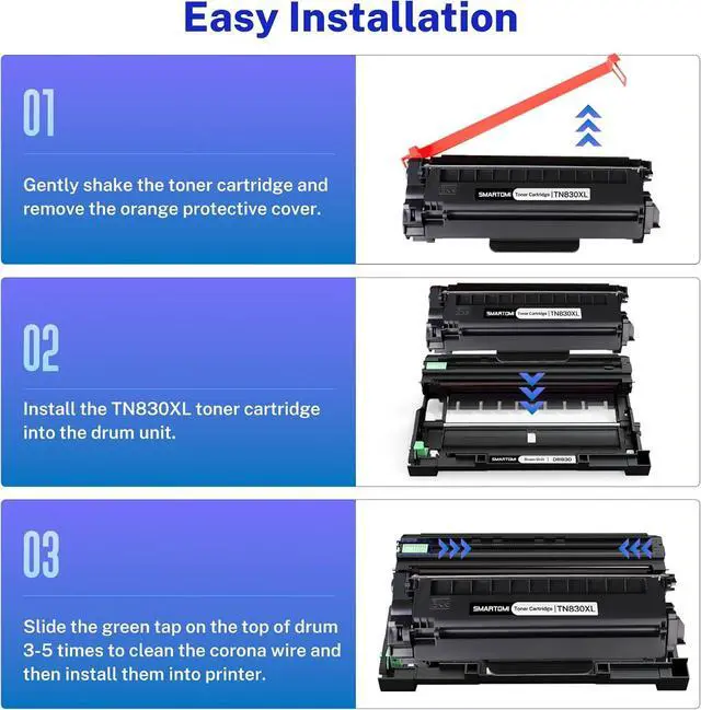 Alt view image 4 of 7 - TN830XL Toner Cartridge Replacement for Brother TN830XL TN830 830XL 4-Pack