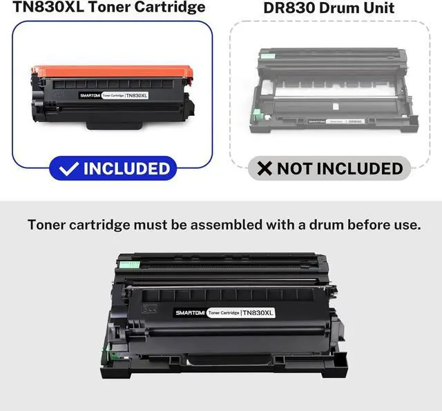 Alt view image 6 of 7 - TN830XL Toner Cartridge Replacement for Brother TN830XL TN830 830XL 4-Pack