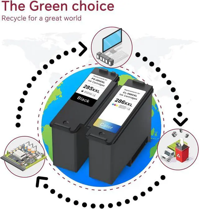 Alt view image 5 of 7 - PG-285XXL CL-286XXL Combo Pack Ink Cartridges Compatible for Canon PG-285 CL-286 PG285 XXL CL286 XXL, Printer Ink for Canon 285 286 Ink Work with Pixma TR7820 TS7720 TS7722 (Black & Color)
