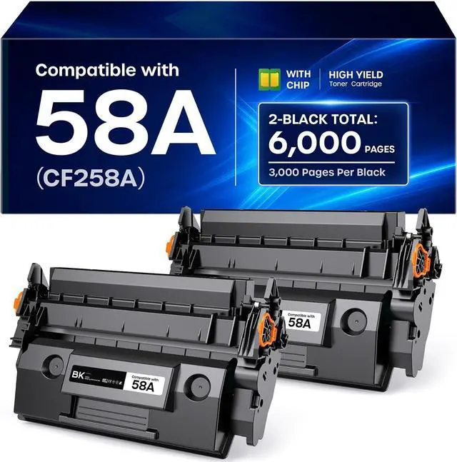 Main image of 58A CF258A Toner Cartridge Black Compatible for HP 58A CF258A 58X with Chip