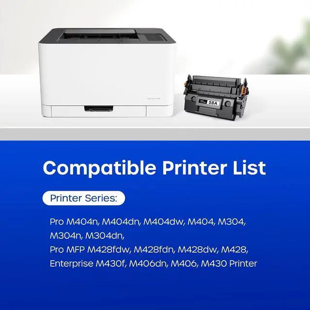 Alt view image 2 of 7 - 58A CF258A Toner Cartridge Black Compatible for HP 58A CF258A 58X with Chip