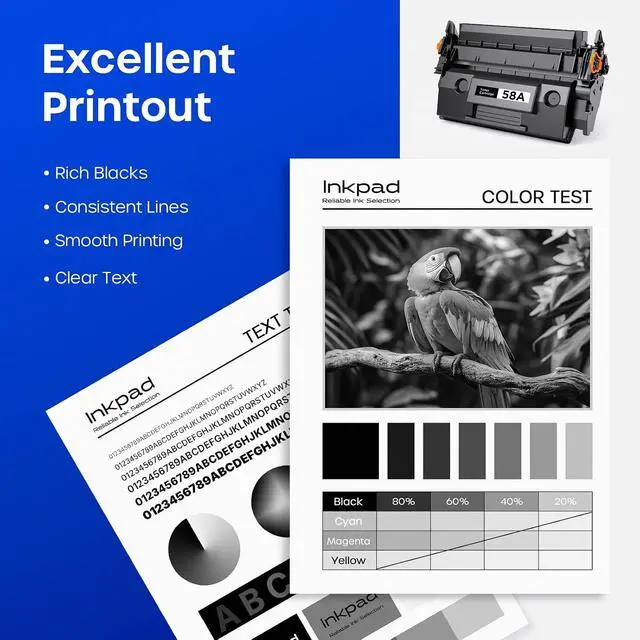Alt view image 6 of 7 - 58A CF258A Toner Cartridge Black Compatible for HP 58A CF258A 58X with Chip